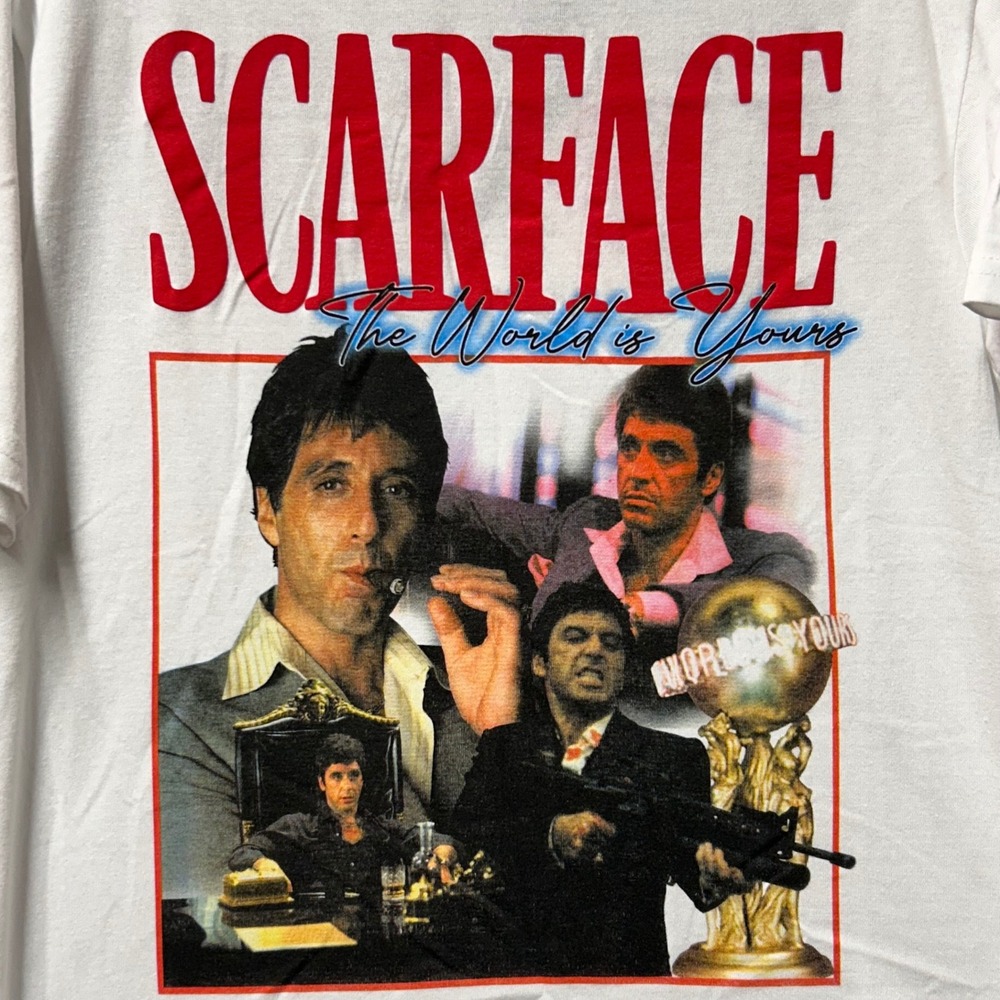 Scarface Reason White Graphic T Shirt Al Pacino Movie Tee‎ Mens Medium M - NWOT